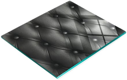 Keukenplank van gehard glas met decoratieve afbeeldingen en leerstructuur, 60x52 cm