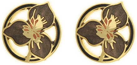 Behave - Oorclips dames - bloemmotief - bruin - 1,5 cm