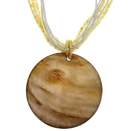 Behave ketting - Goudkleurige kraaltjes - Schelp hanger - Nikkelvrij