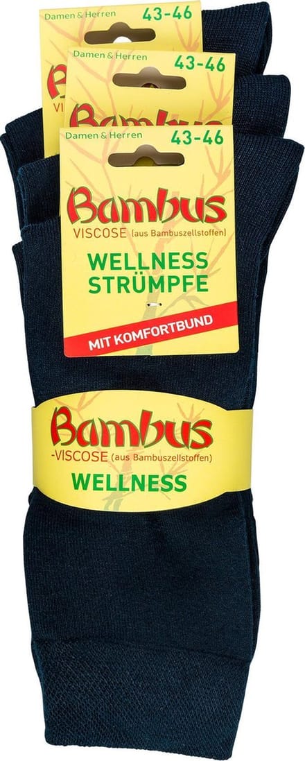 Bamboe sokken - 3 paar – navy blauw - normale schachtlengte - maat 43/46