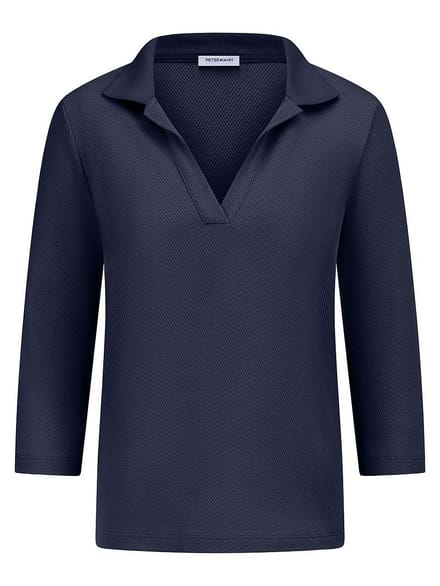 Poloshirt 3/4-mouwen Van Peter Hahn blauw