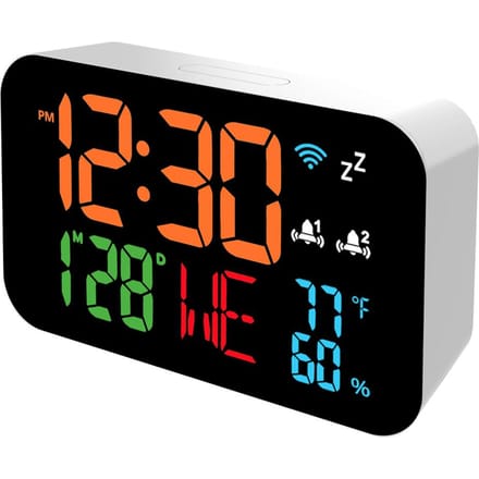 Tuya WiFi Desktop Klok Kalender Intelligente thermometer Hygrometer met digitaal LED-display 0 wit