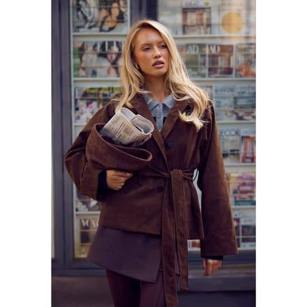 boohoo Dames Wollen-look wikkelminirok | Chocolate | Maat: 8