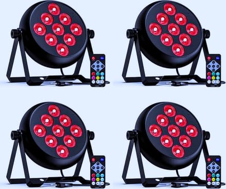 Thuys – RGBW Podiumverlichting – Set Van 4 – 9 LED's – 4 Bedieningsmodi Voor DJ's – Disco's – Bruiloften