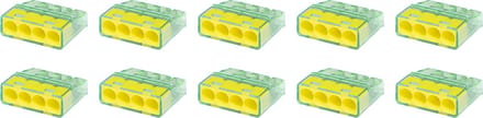 Lasklem - Primtex - 4 Polig - 0.2-2.5 mm2 - Geel - 10 Stuks