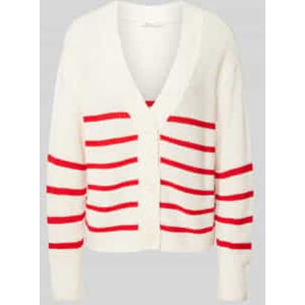 Tom Tailor Denim Vest met V-hals M placed white red stripe