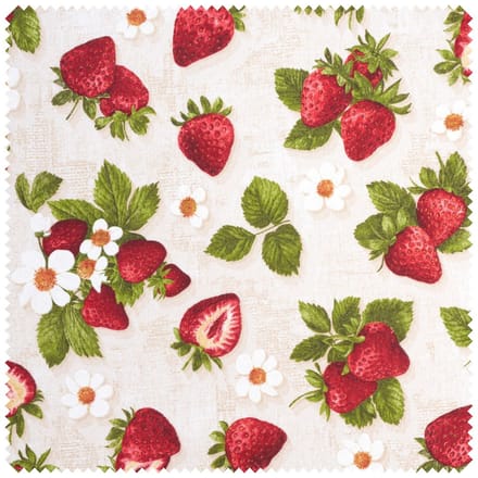 Decoratieve stof linnen optiek "Aardbeien"