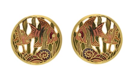 Behave - Dames oorstekers vissen goudkleur 3 cm - Boho retro sieraad