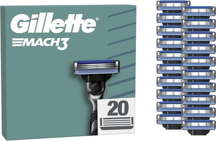 Mach3 Voor Mannen x20 Navulmesjes Met Lubricatiestrip Voor Een Gladde Scheerbeurt