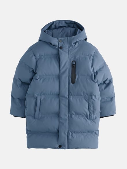 Next - Jongens - Waterdichte lange pufferjas met fleecevoering - Blauw