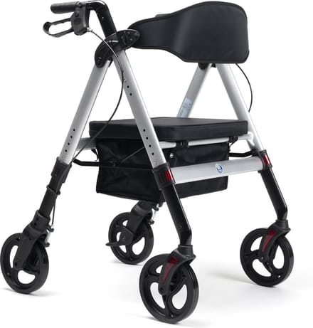 Rollator Goliat XXL - Extra sterk: Tot 200 kg -  Zilver - Verstelbaar