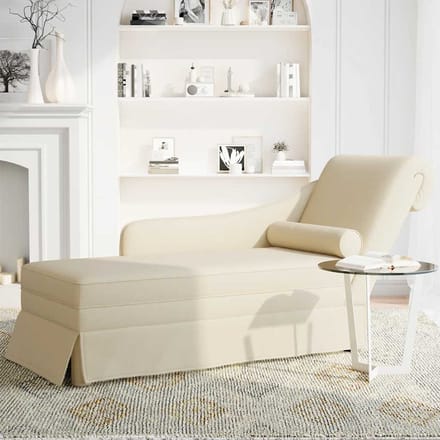 vidaXL - Chaise - longue - met - bolster - en - rechterarmleuning - linnen