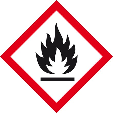 GHS02 ontvlambare stoffen sticker 100 x 100 mm