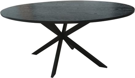 Eettafel ovaal 160x100cm Rato zwart ovale tafel MDF eetkamertafel