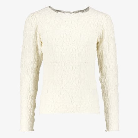 MyWay meisjes shirt met bloemen structuur wit - Maat 146/152