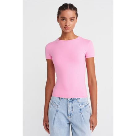 Dames Crop Slim-fit Crew Neck T-shirt