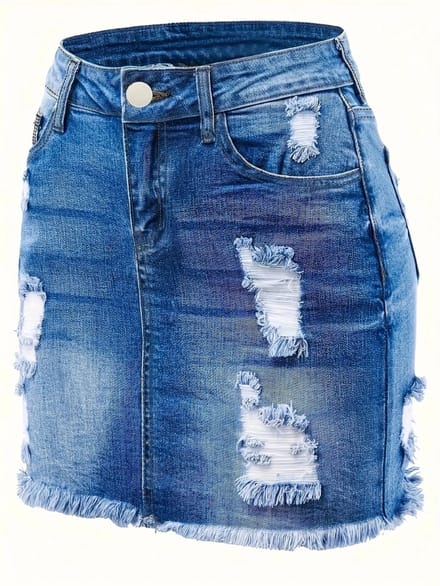 Livano Spijkerrok - Rok - Jeansrok Dames - Denim - Spijkerjurk - S