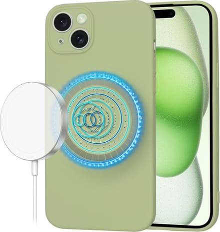 Hoesje geschikt voor Apple iPhone 15 Plus - Techsuit Soft Flex Silicone Back Cover - Geschikt voor MagSafe - Matcha