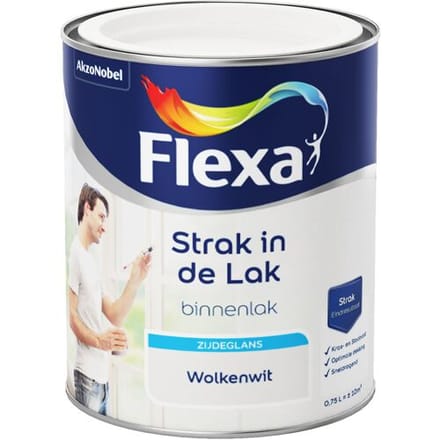 Flexa - Strak In De Lak Binnenlak Zijdeglans - Wolkenwit - 750 Ml