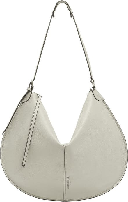 LIEBESKIND BERLIN Leren Schoudertas Heavy Pebble Naomi Hobo Titan Grijs
