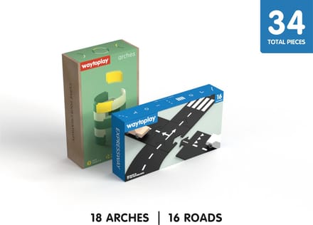 Waytoplay Roads & Arches Explore Set - Flexibele Autobaan en Bogen - 34-delig