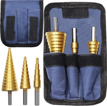 Bigstren - Konische boorkop - set - 3 stuks