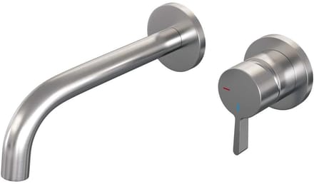 Brauer Brushed Edition Inbouw Wastafelmengkraan met Gebogen Uitloop en Rozetten Model E1 RVS Geborsteld PVD