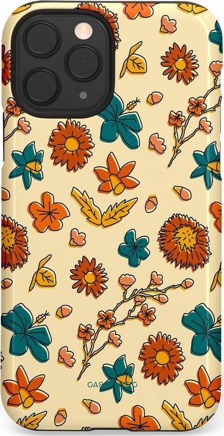 Casetastic hoesje geschikt voor Apple iPhone 11 Pro - Dubbellaagse bescherming - Boranisch veld - Fashion Case - Crème Terracotta Okergeel