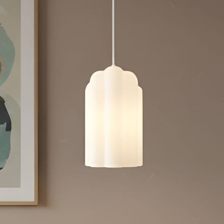 Lucande - hanglamp - 1licht - Glas, metaal - H: 30 cm - E27 - wit
