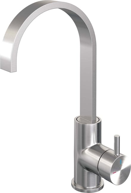Brauer Brushed - Edition Wastafelmengkraan opbouw - hoog - draaibaar - platte uitloop - model b - PVD - geborsteld RVS
