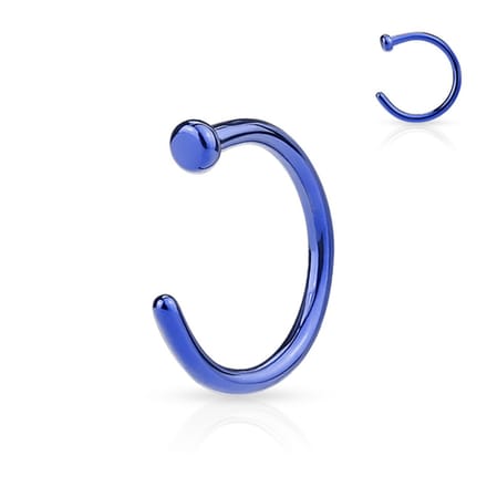 Neuspiercing open ring 0.8x8 - blauw - LMPiercings