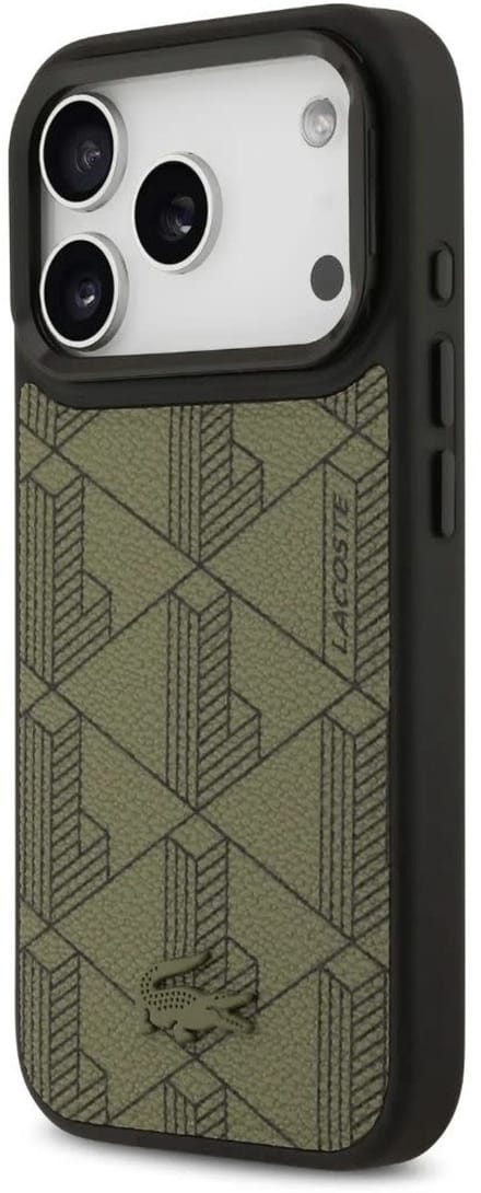 Lacoste iPhone 17 Pro Max Backcover hoesje - MagSafe - Nomogramme Logo with Camera Stand - Groen