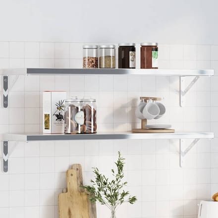 vidaXL - Plankdragers - 4 - st - 30x2,5x15,5 - cm - roestvrijstaal - zilverkleurig