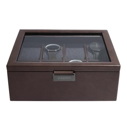 STACKERS BROWN - Luxe Horloge Doos - Opbergdoos - 8 horloges - Heren
