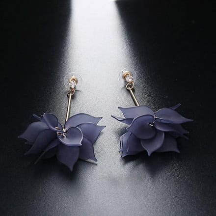 1 Paire de Boucles d'Oreilles Pendantes en Forme de Pétale, Accessoires de Boucles d'Oreilles Mode pour le Quotidien bleu