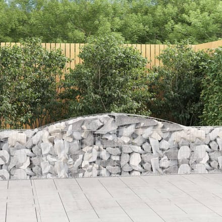 vidaXL - Schanskorven - 2 - st - gewelfd - 400x30x60/80 - cm - ijzer