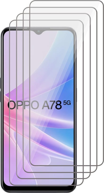 Screenprotector geschikt voor Oppo A78 - 4x Gehard Glas Screen Protector GlassGuard