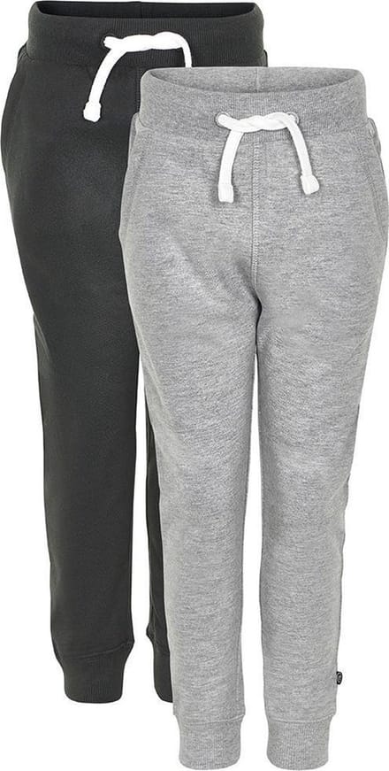 Minymo Joggingbroek Jongens Katoen Grijs/zwart 2-delig Mt 80