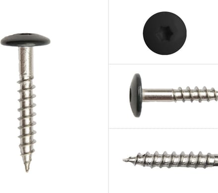 Wovar Kleurkopschroeven Zwart rvs 4.8 x 32 mm | Doos 100 Stuks