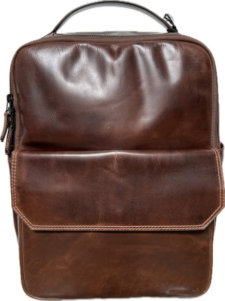Maverick Lederen Rugzak Met Laptopcompartiment 15.6" Bruin