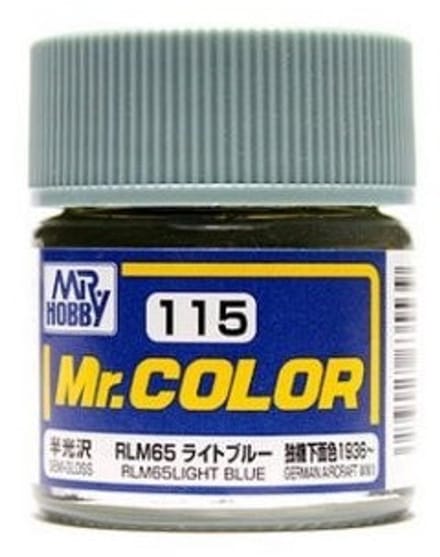 Gunze Mr. Hobby C-115 - Mr. Color 10 ml RLM65 Light Blue - Lacquer Modelbouwverf