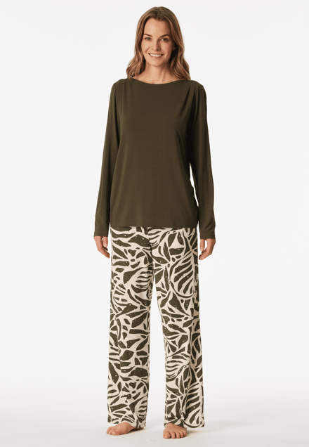 Schiesser dames pyjama - Modal - selected! premium - 46 - Groen