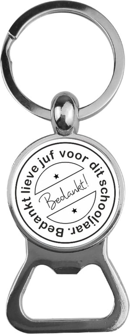 Bieropener Glas -  Bedankt Lieve Juf