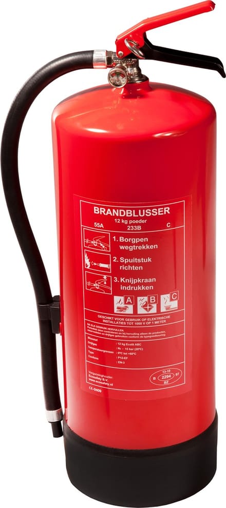 Poederblusser 12 kilo - A Kwaliteit - Geleverd met keuring en wandbeugel
