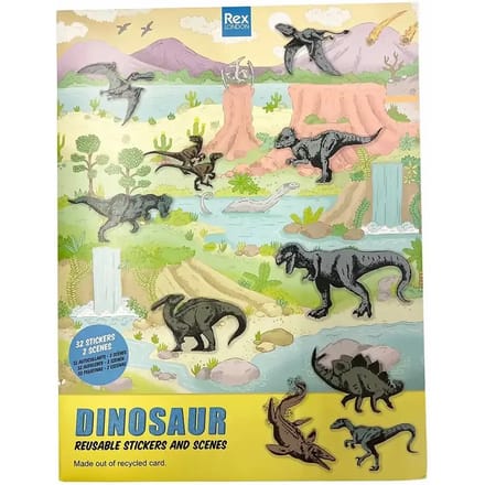 Dinosaurus scènekaart met herbruikbare stickers Rex London