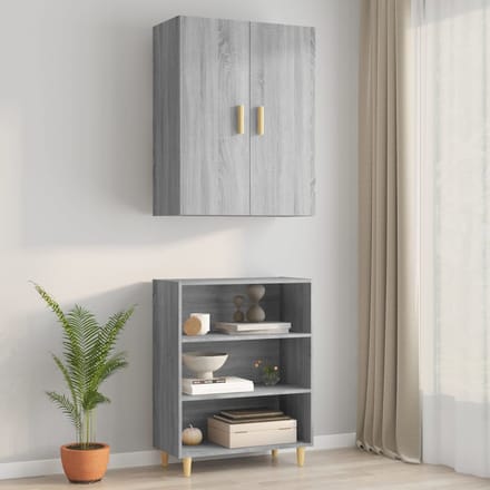 vidaXL - Bovenkast - 69,5x34x90 - cm - grijs - sonoma - eikenkleurig