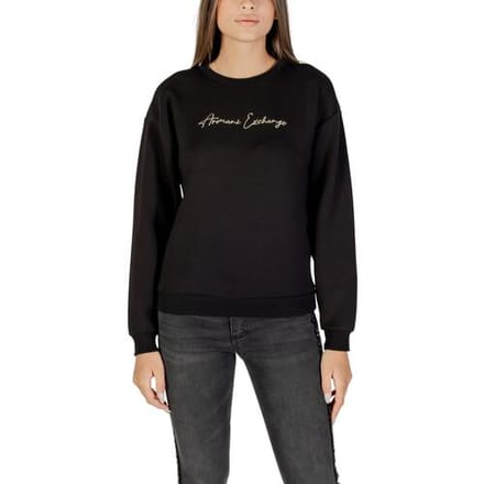 Printed Long Sleeve Round Neck Sweatshirt Wo - Black