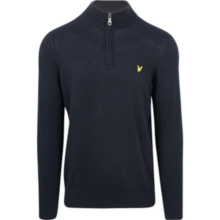 Lyle & Scott Half Zip Pullover Merinowol Navy - Maat XXL - Heren - Quarter zip
