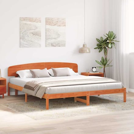vidaXL - Bedframe - Wasbruin - 200 - x - 200 - cm - Massief - grenenhout