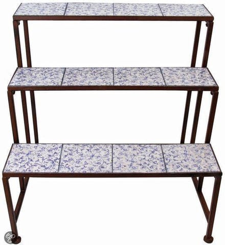 Etagere aged ceramic blauw